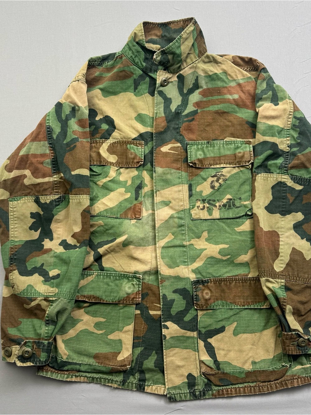 Woodland Camouflage Military USMC Ripstop Cotton Surplus Jacket Militaria Theme